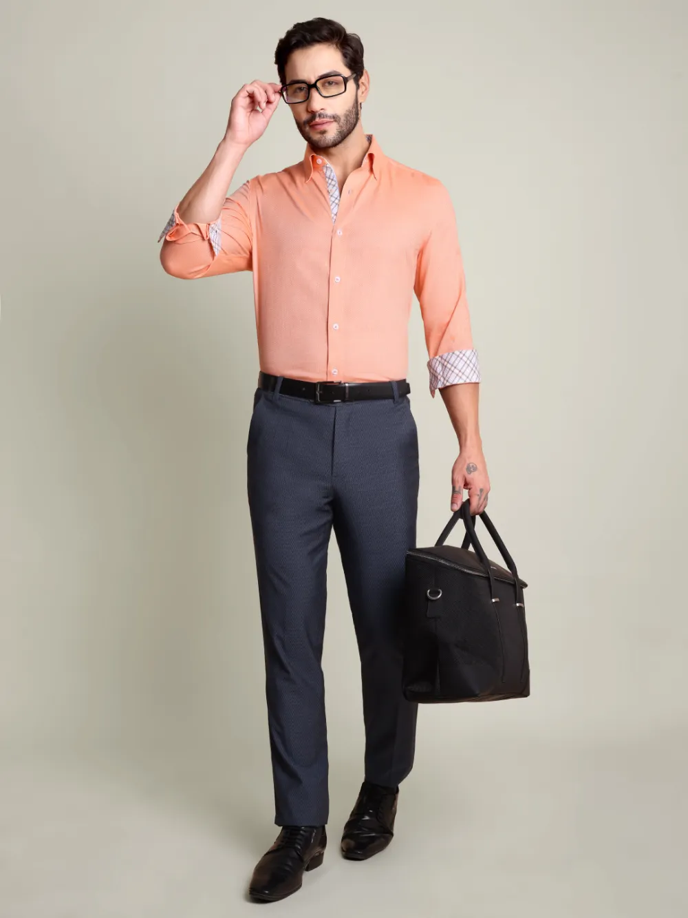 Pure Cotton Non Iron Tuscan Shirt - Dobby Weave