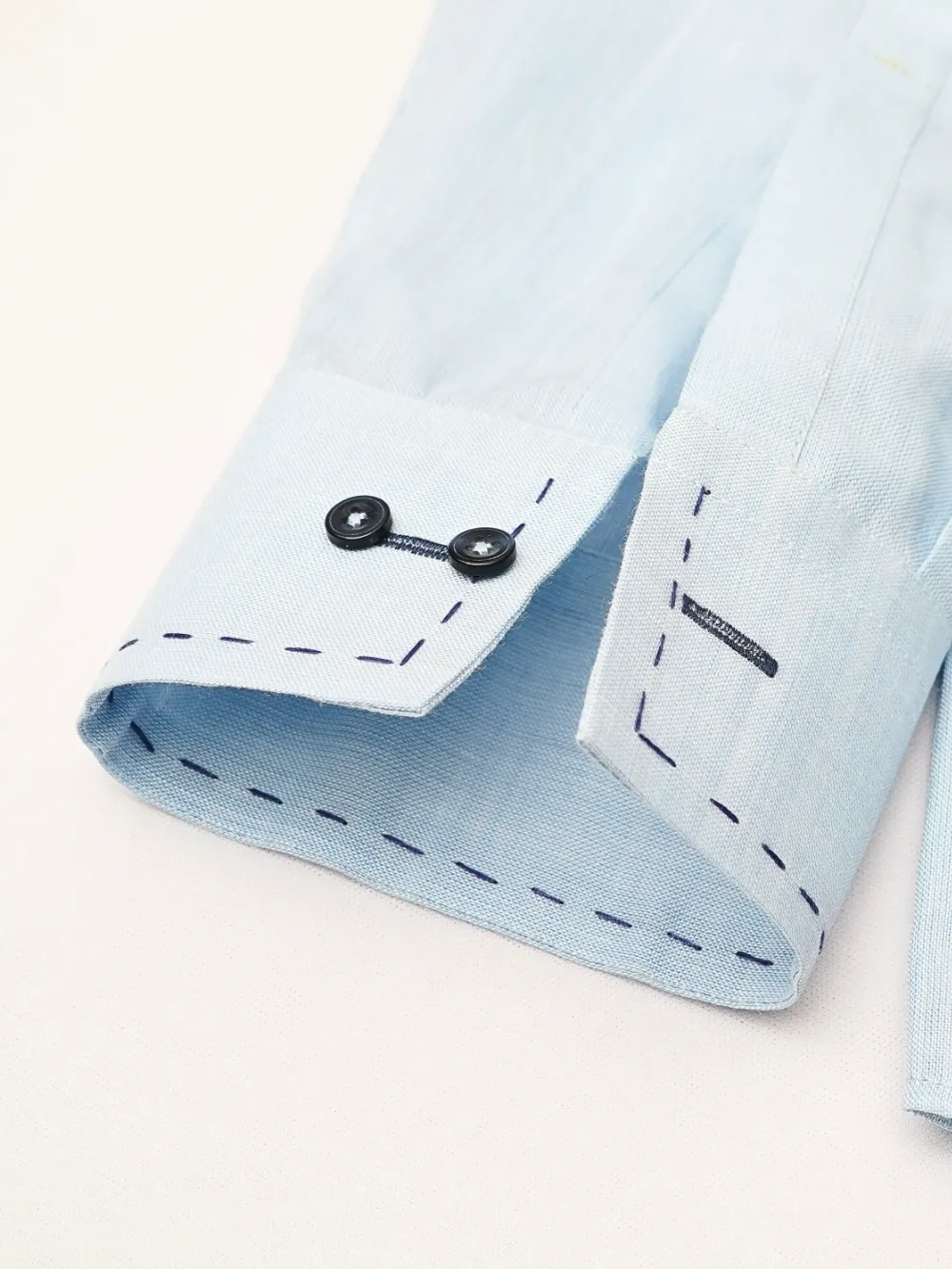Sustainable - 100% Hemp Plain Aquamarine Shirt with Out-Stitch