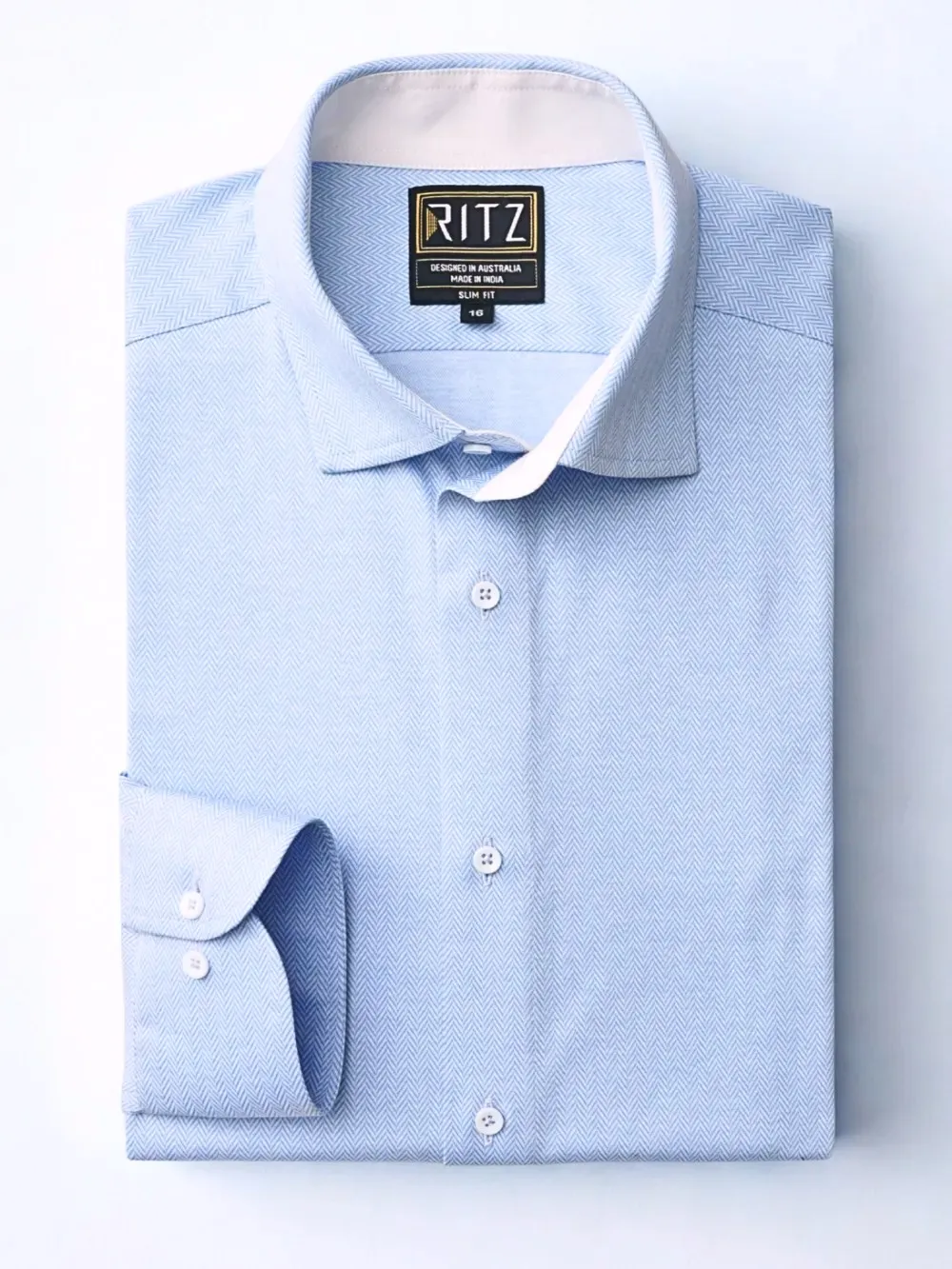Non-Iron Stretch Frost Herringbone Print Shirt