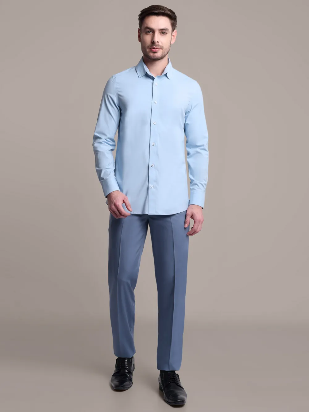 Non-Iron Stretch Bamboo Blue Shirt