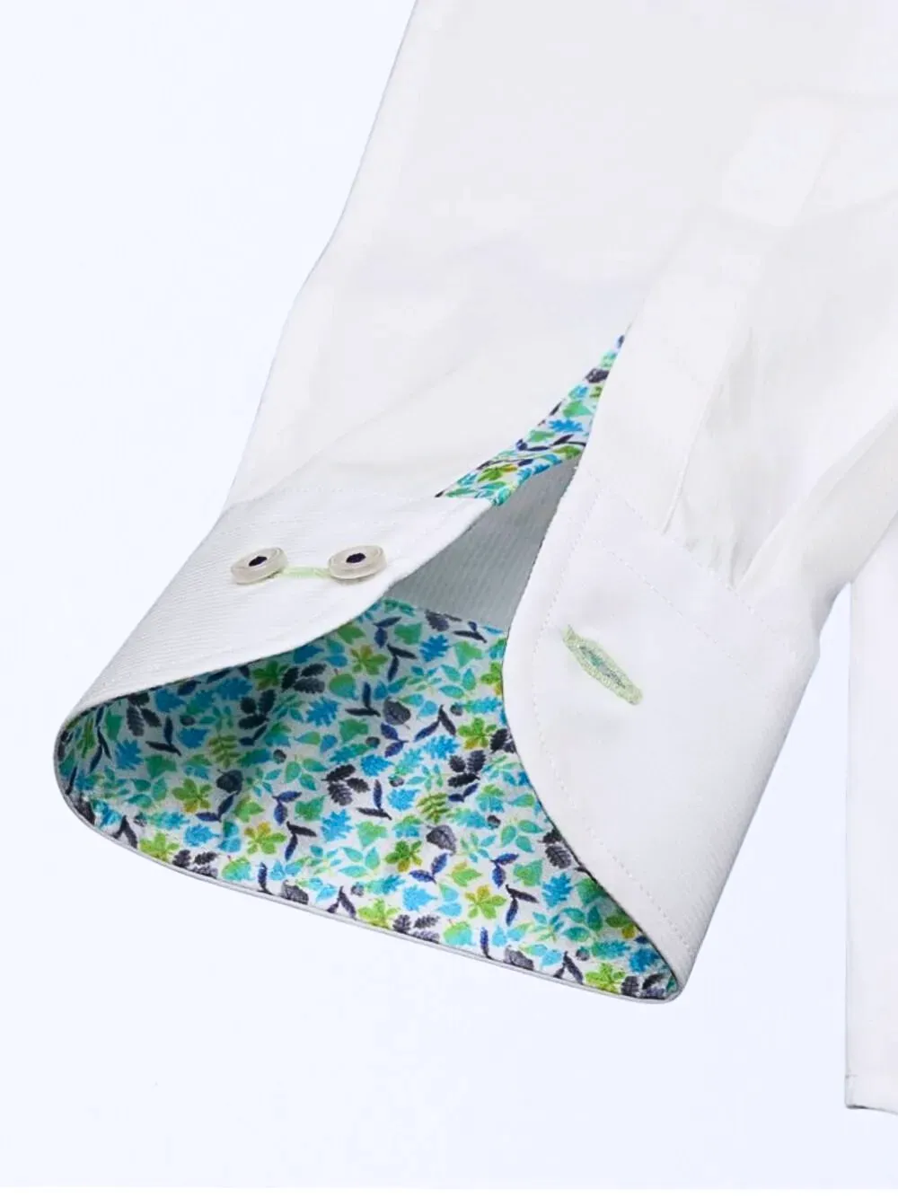 White Shirt with Signature Satin Accent - Petals