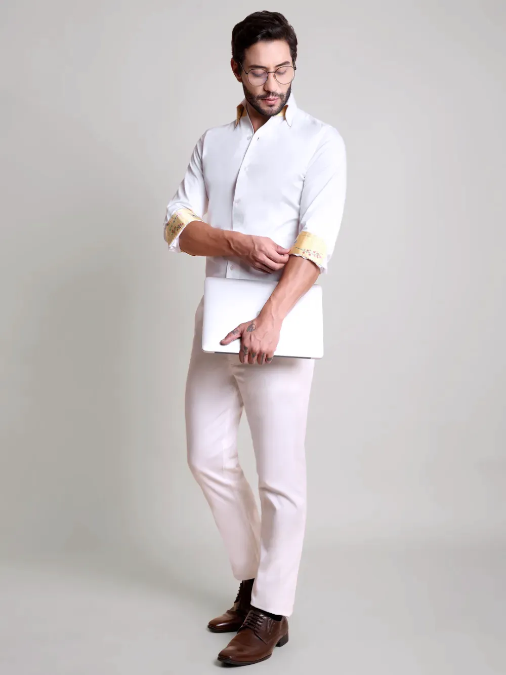 Signature Satin One Piece California Collar Shirt- Sienna