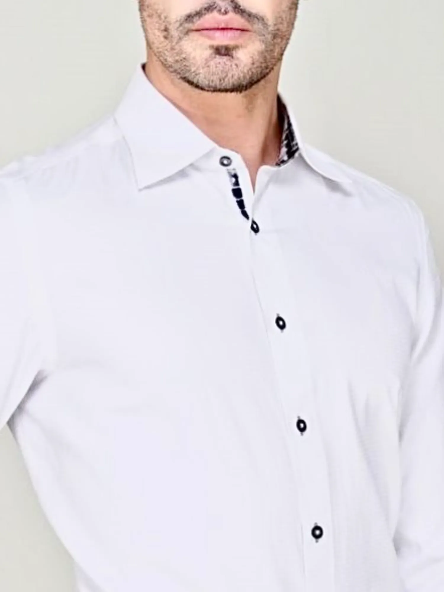 White Self Checked Tie Dye Shirt - Dobby Weave