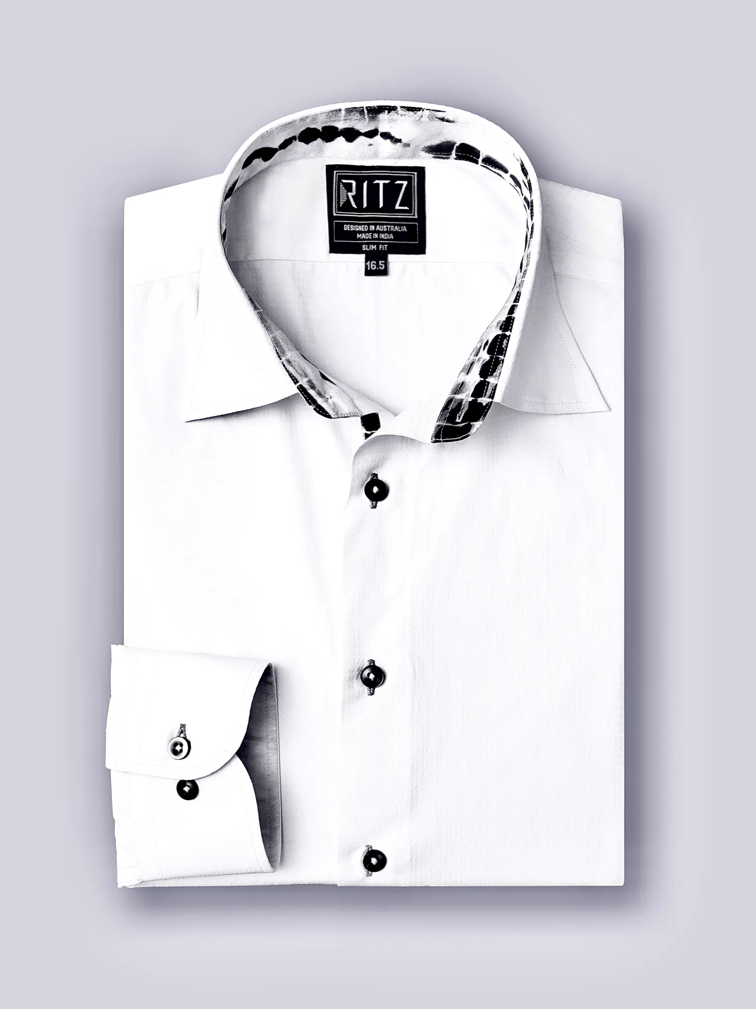 White Self Checked Tie Dye Shirt - Dobby Weave