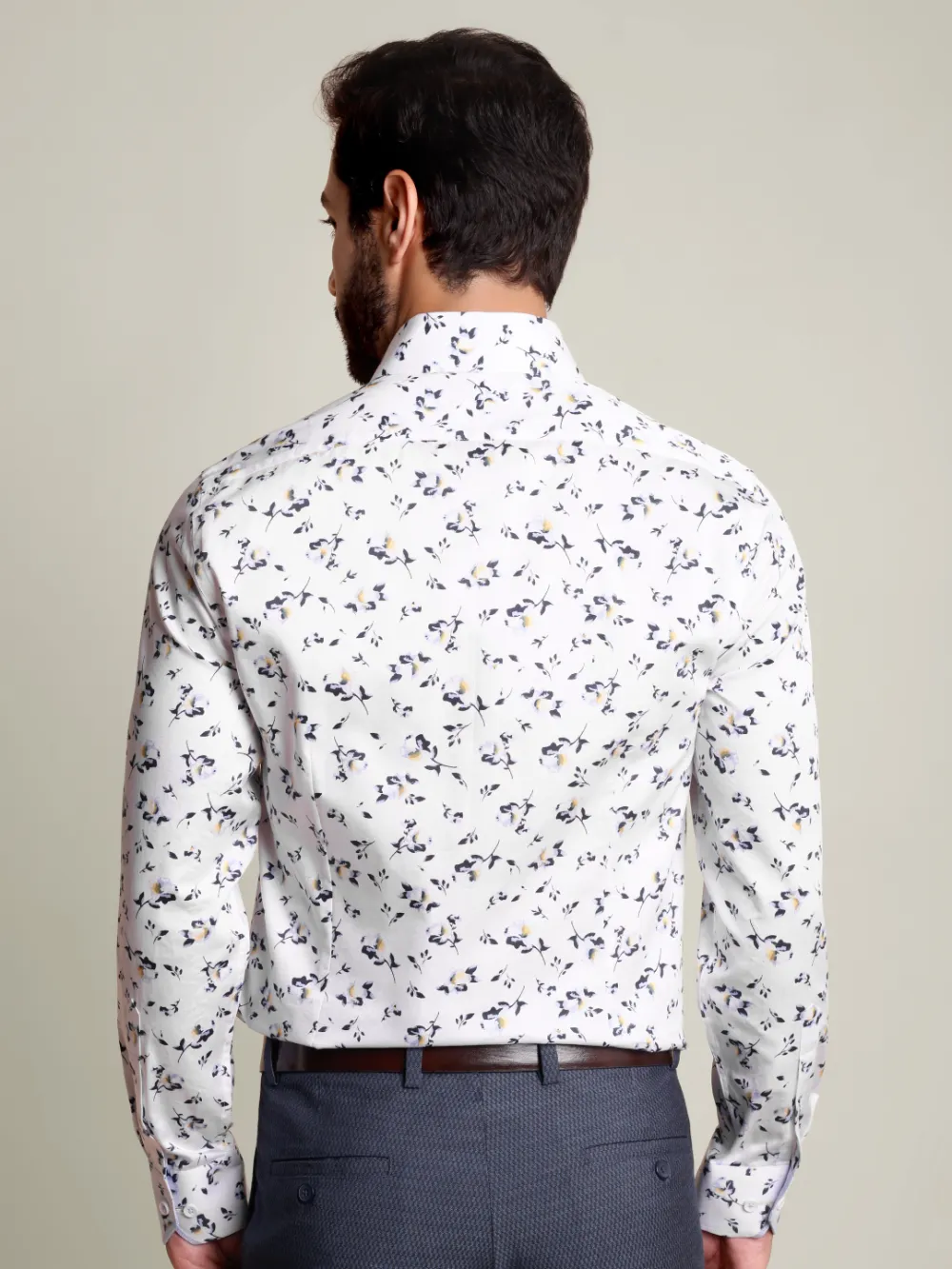 Pure Cotton Notte Fiorita Shirt- Twill Weave