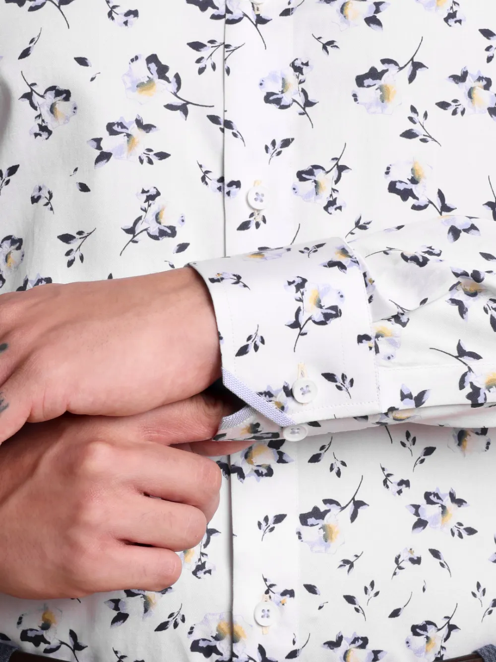 Pure Cotton Notte Fiorita Shirt- Twill Weave