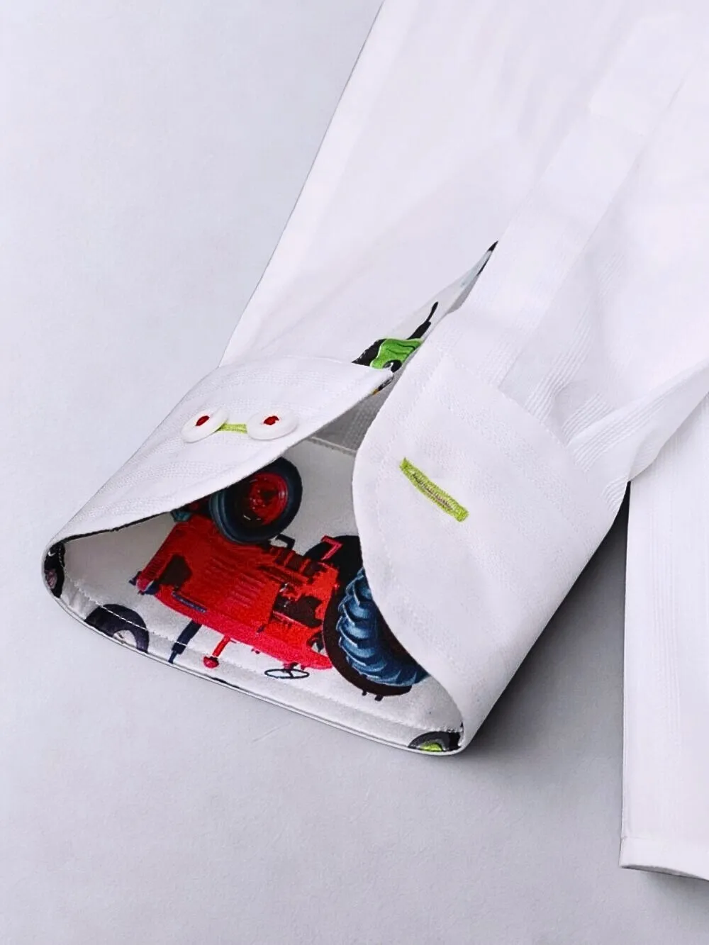 White Shirt with Signature Satin Fabric Blend - Tractors
