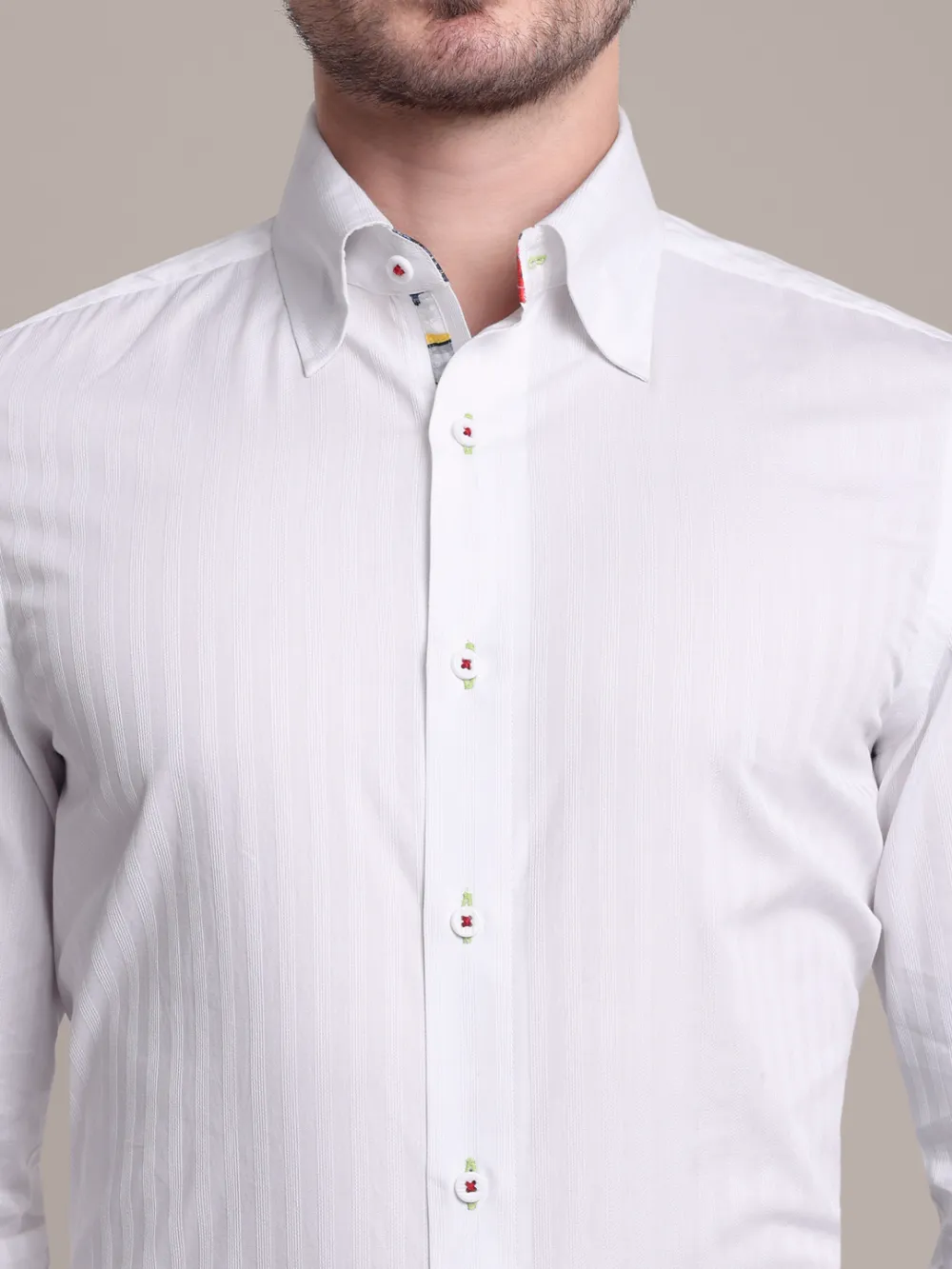 White Shirt with Signature Satin Fabric Blend - Tractors