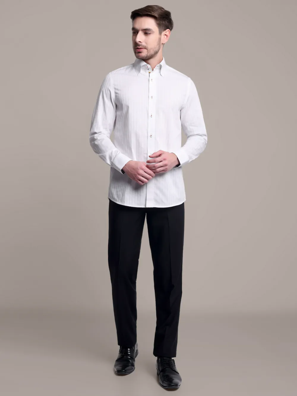 White Shirt with Signature Satin Fabric Blend - Tractors