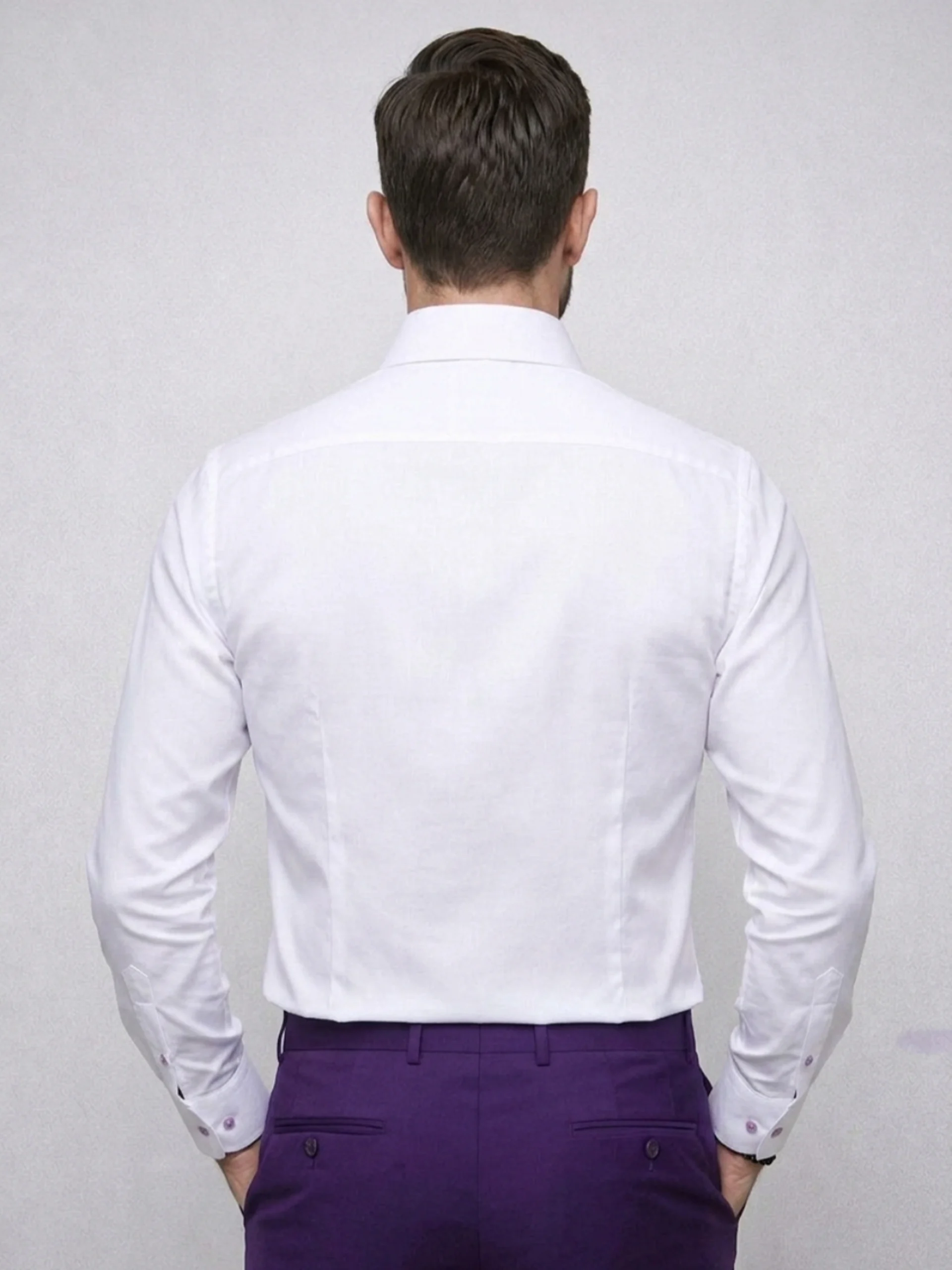 Signature Satin California Collar Shirt- Feathers
