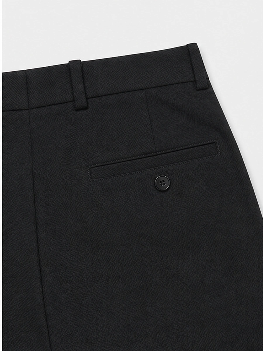  Cotton Chino with Jacquard Weave and Extra Stretch - Black