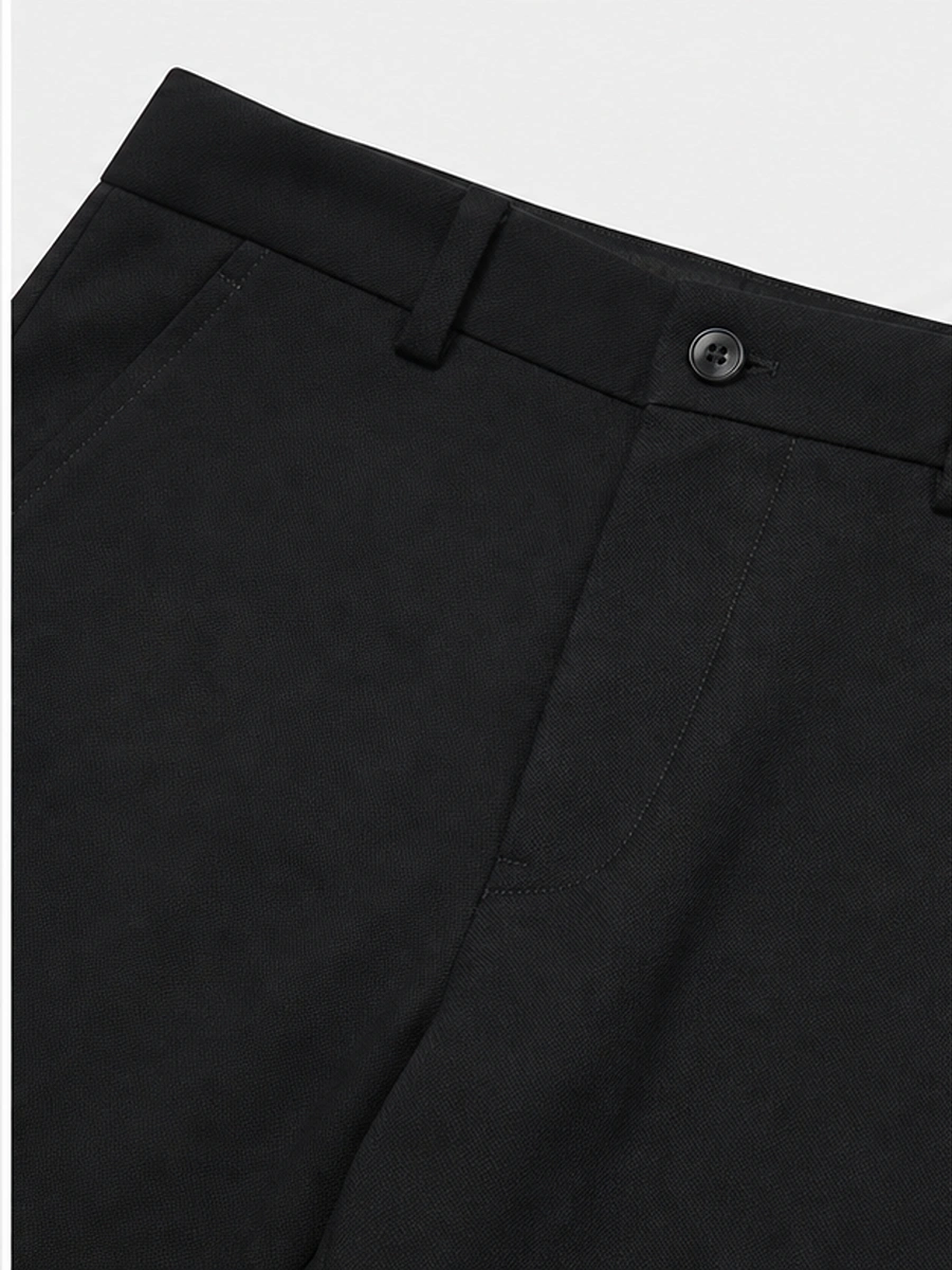  Cotton Chino with Jacquard Weave and Extra Stretch - Black
