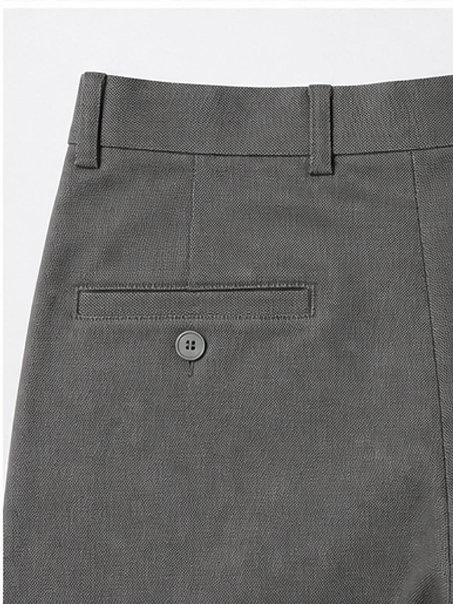 Cotton Chino with Jacquard Weave and Extra Stretch - Charcoal Elegance