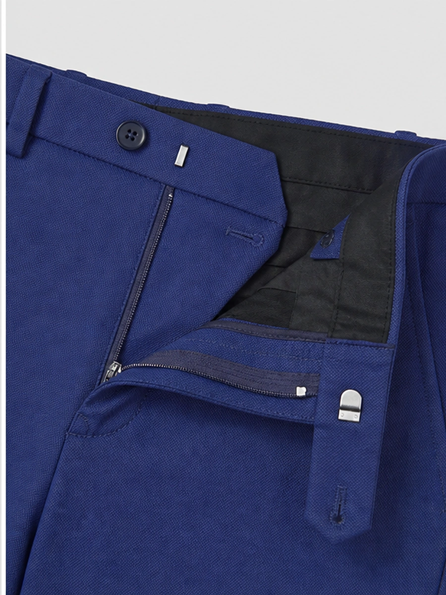 Cotton Chino with Jacquard Weave and Extra Stretch - Indigo