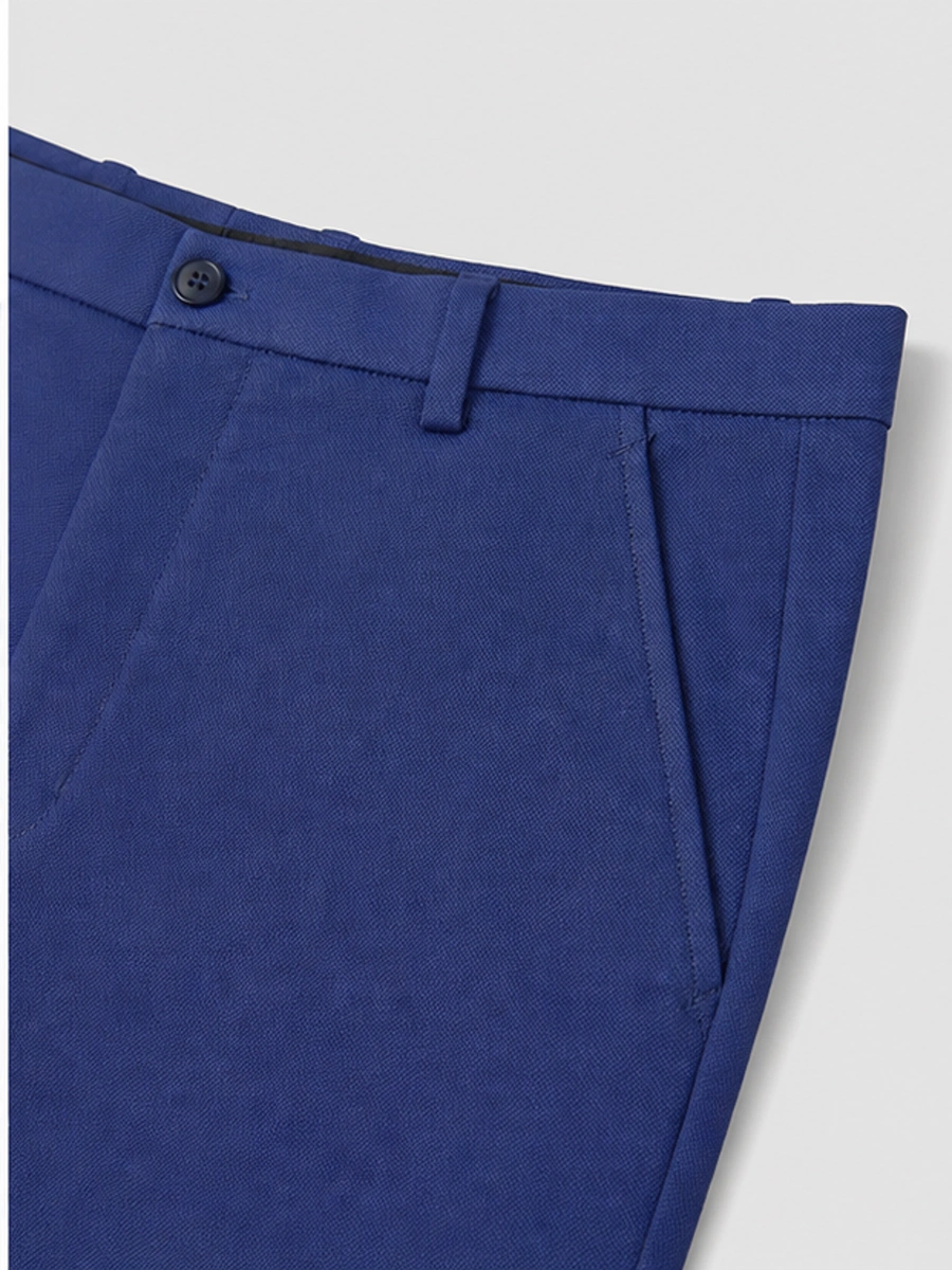 Cotton Chino with Jacquard Weave and Extra Stretch - Indigo