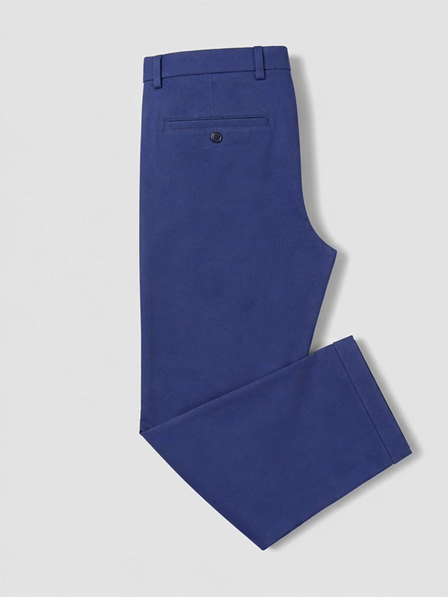 Cotton Chino with Jacquard Weave and Extra Stretch - Indigo
