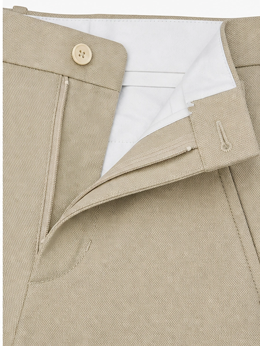 Cotton Chino with Box Weave and Extra Stretch - Khaki