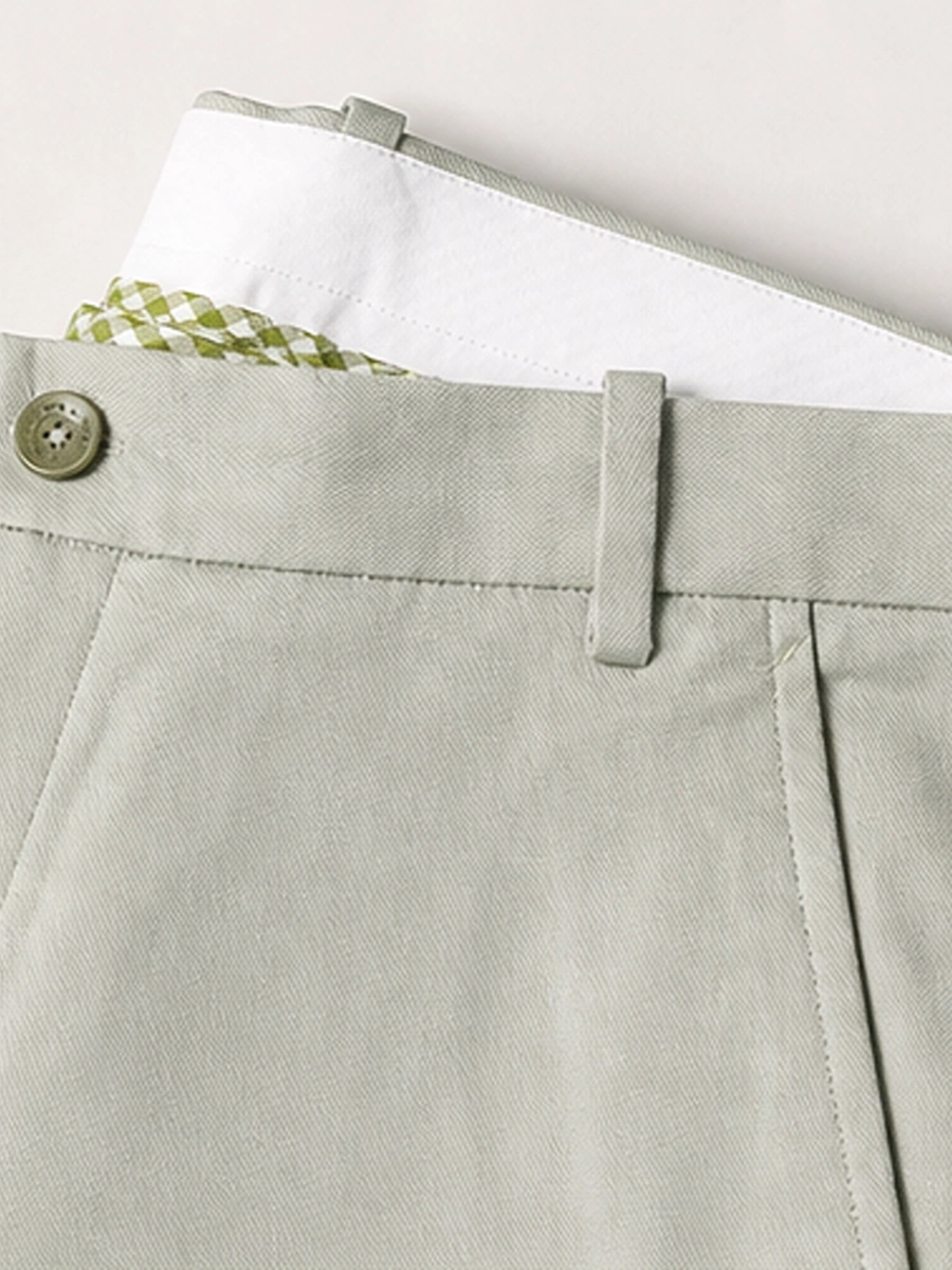 Cotton Chino with Jacquard Weave and Extra Stretch - Light Pistachio