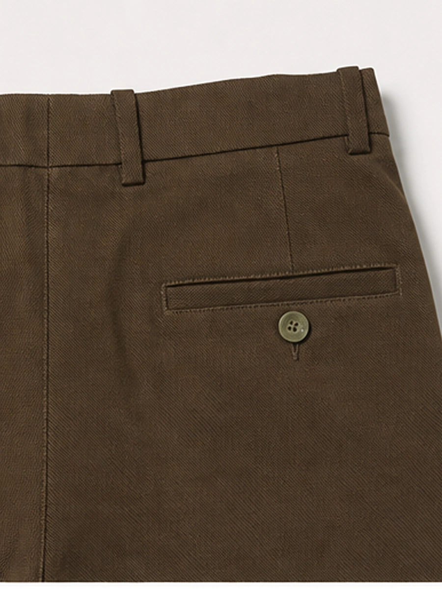 Cotton Chino with Jacquard Weave and Extra Stretch - Mocha