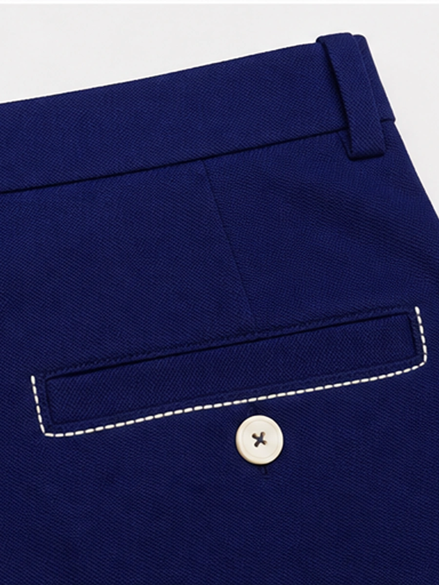 Cotton Chino with Twill Weave and Extra Stretch - Navy with Contrast Out-stitch