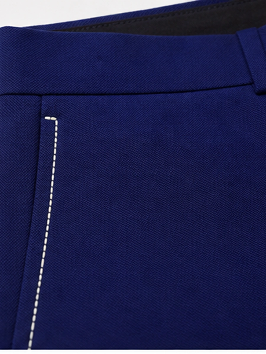 Cotton Chino with Twill Weave and Extra Stretch - Navy with Contrast Out-stitch