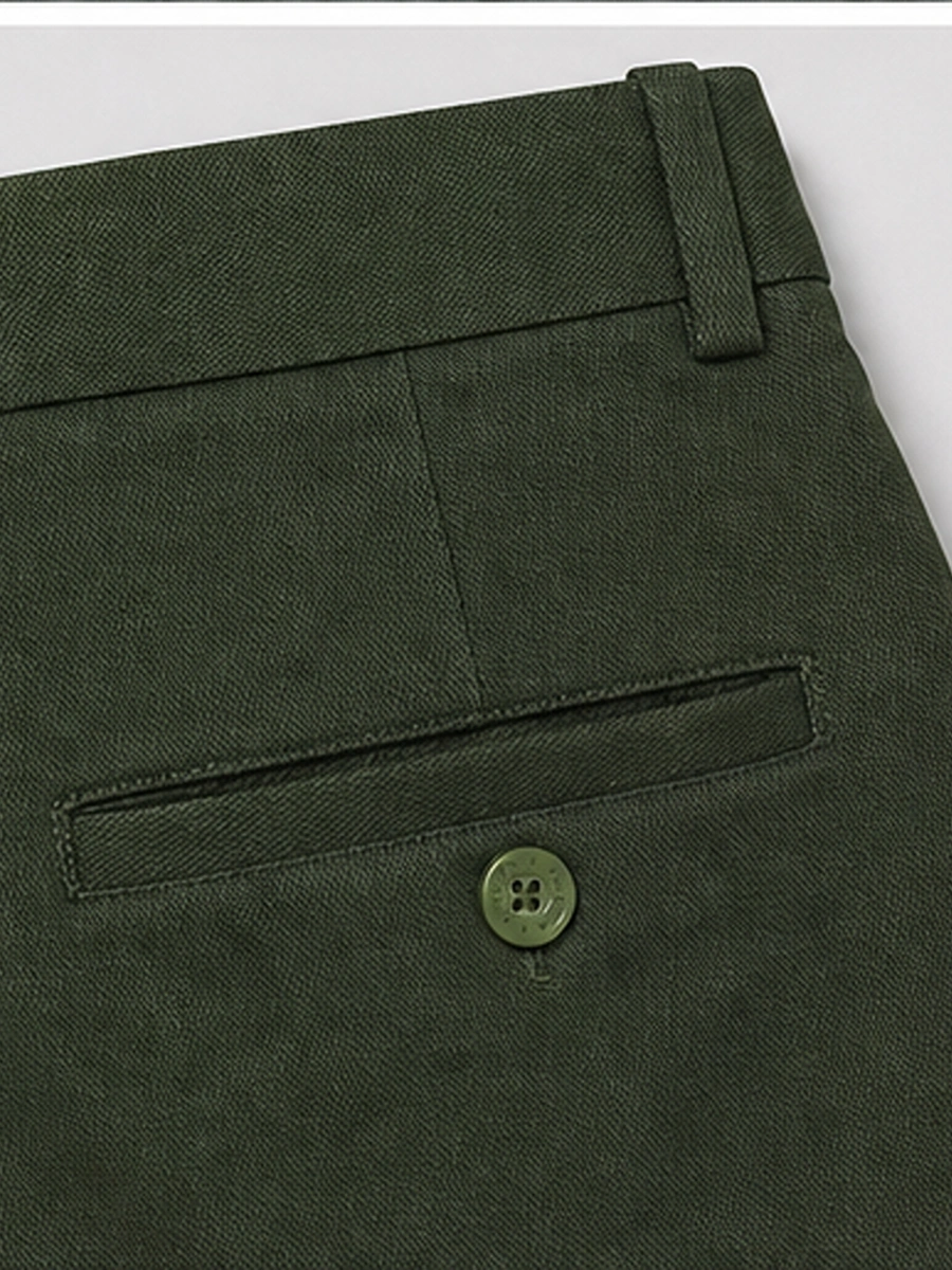 Cotton Chino with Jacquard Weave and Extra Stretch - Olive Ink