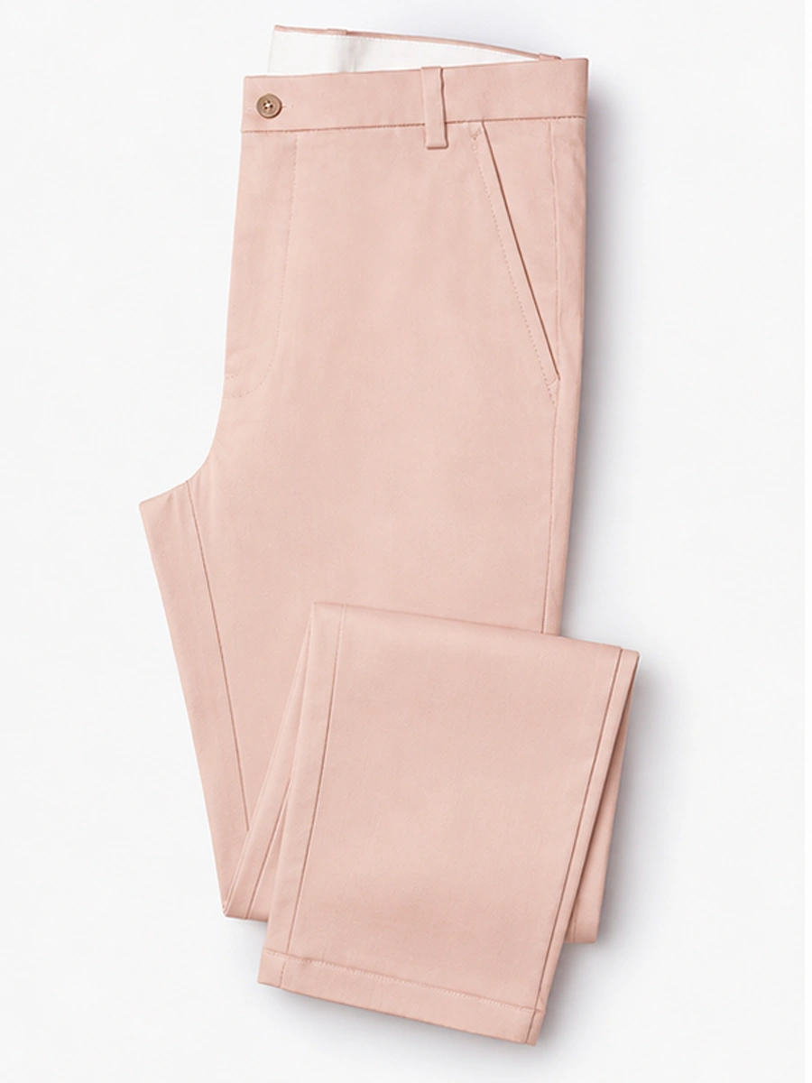 Cotton Chino with Jacquard Weave and Extra Stretch - Peach