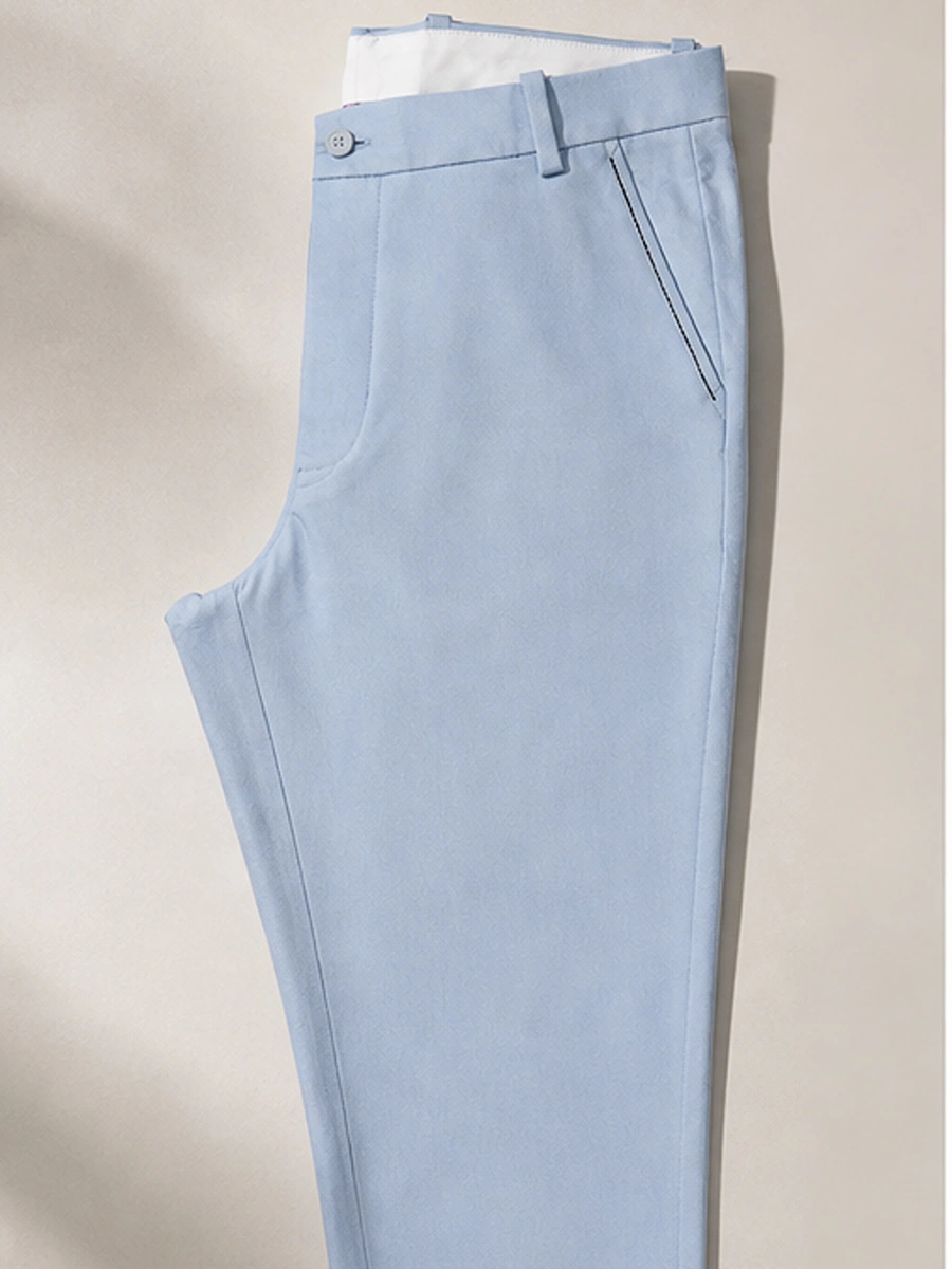 Cotton Chino with Box Weave and Extra Stretch - Sapphire Mist