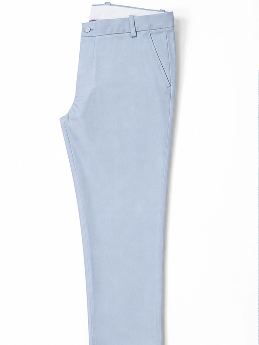 Cotton Chino with Box Weave and Extra Stretch - Sapphire Mist