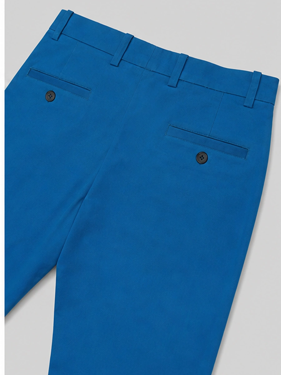 Cotton Chino with Plain Weave and Extra Stretch - Sea Blue