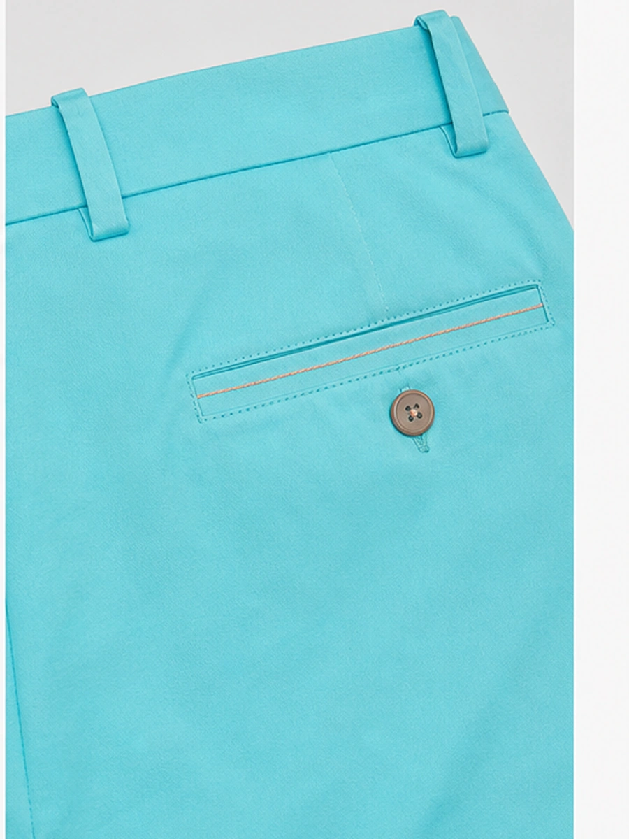 Cotton Chino with Twill Weave and Extra Stretch -Ocean With Contrast Stitch