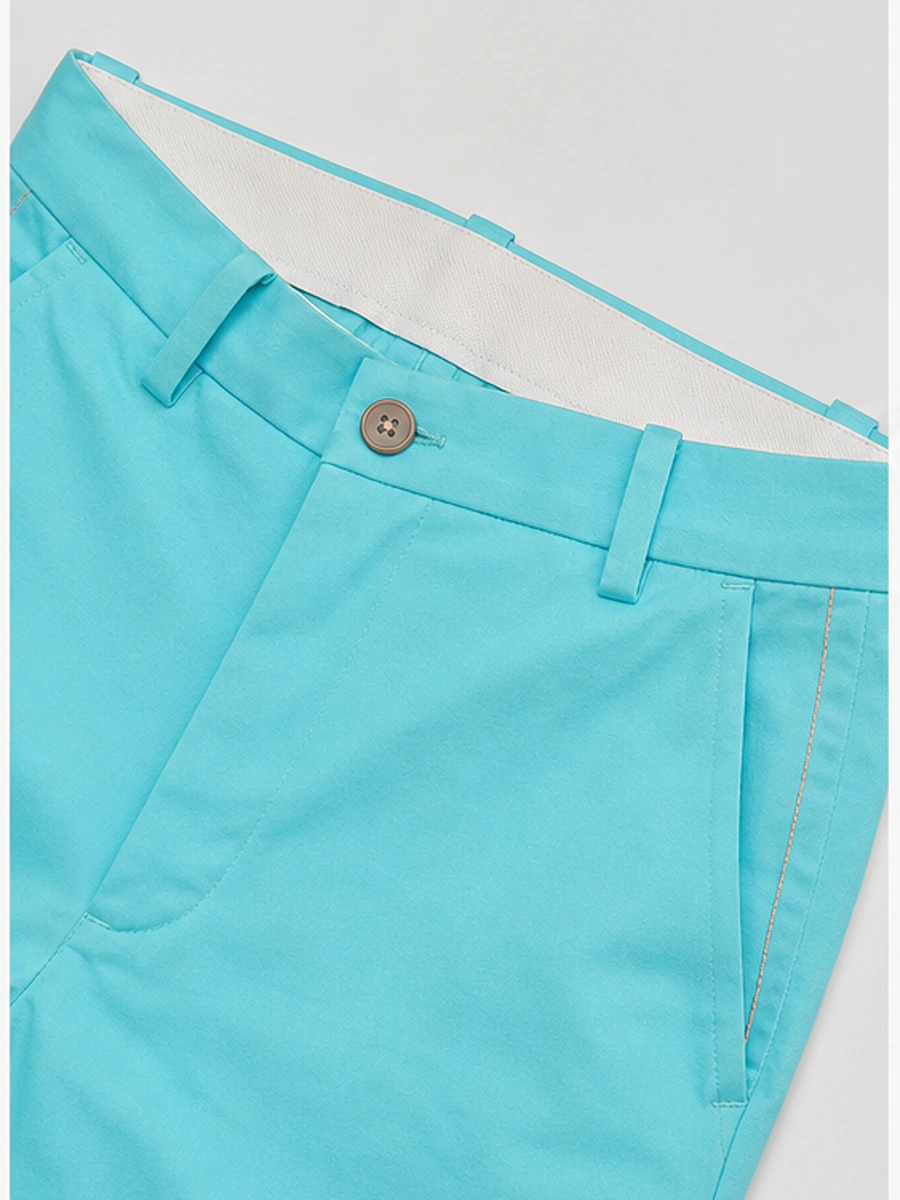 Cotton Chino with Twill Weave and Extra Stretch -Ocean With Contrast Stitch