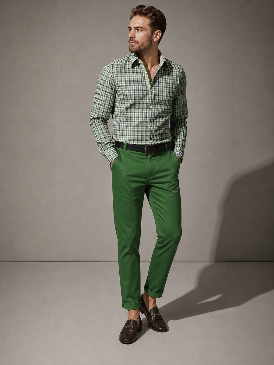 Pure Cotton Olive Designer Pair