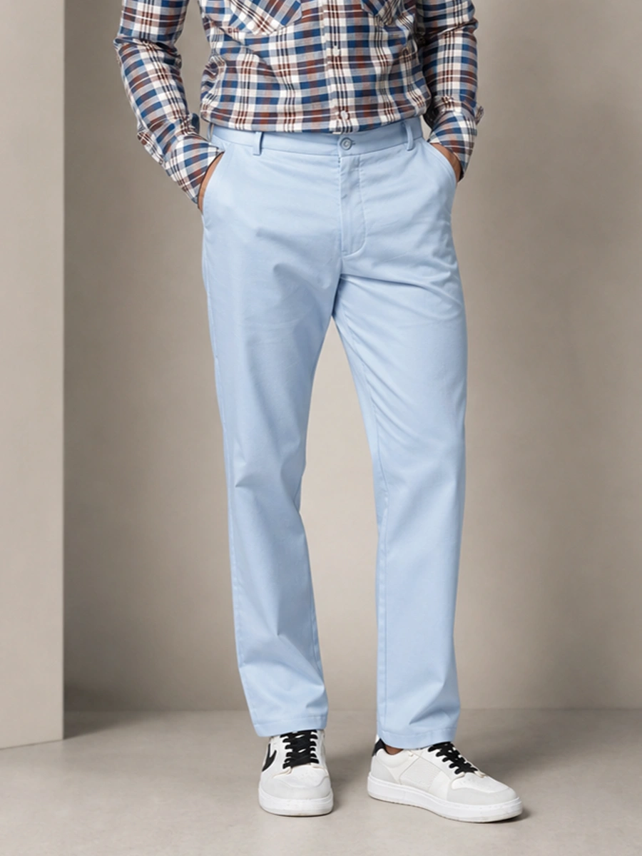 Hemp Shirt and Cotton Chino Pair – Blue and Burgundy