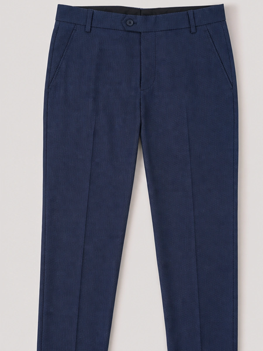 Luxury Viscose Trousers with Dobby Weave - Turquoise