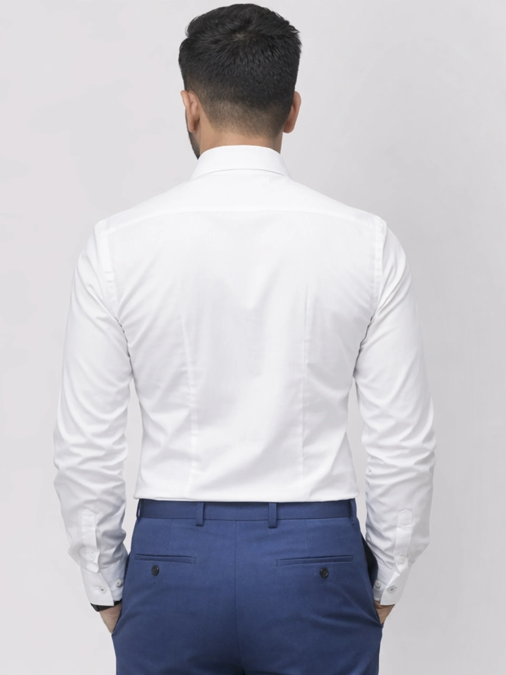 Non-Iron Stretch White Shirt with a Blend of Bamboo Fibre