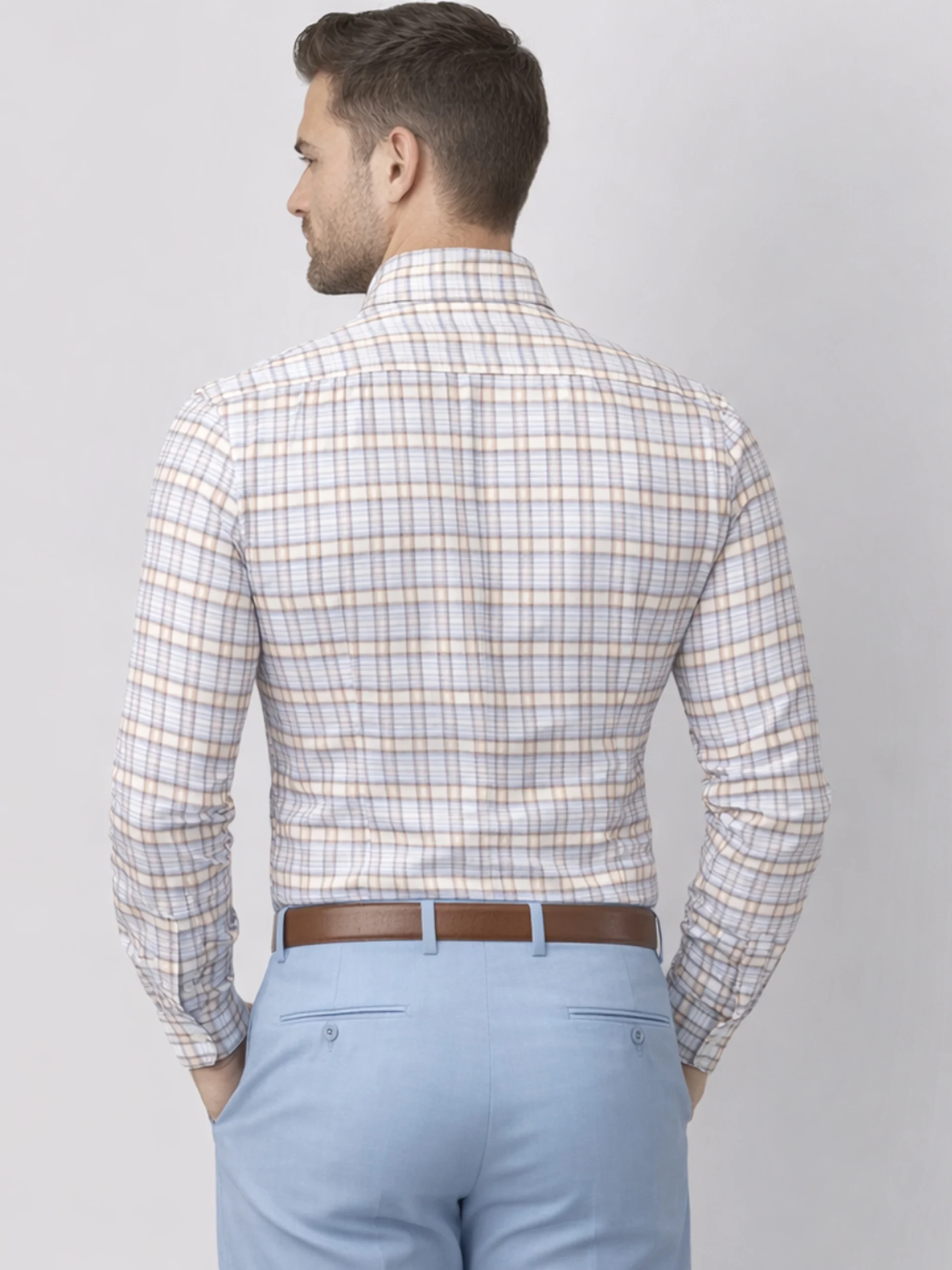 Pure Hemp Yard Dyed SpringDawn Grid Shirt