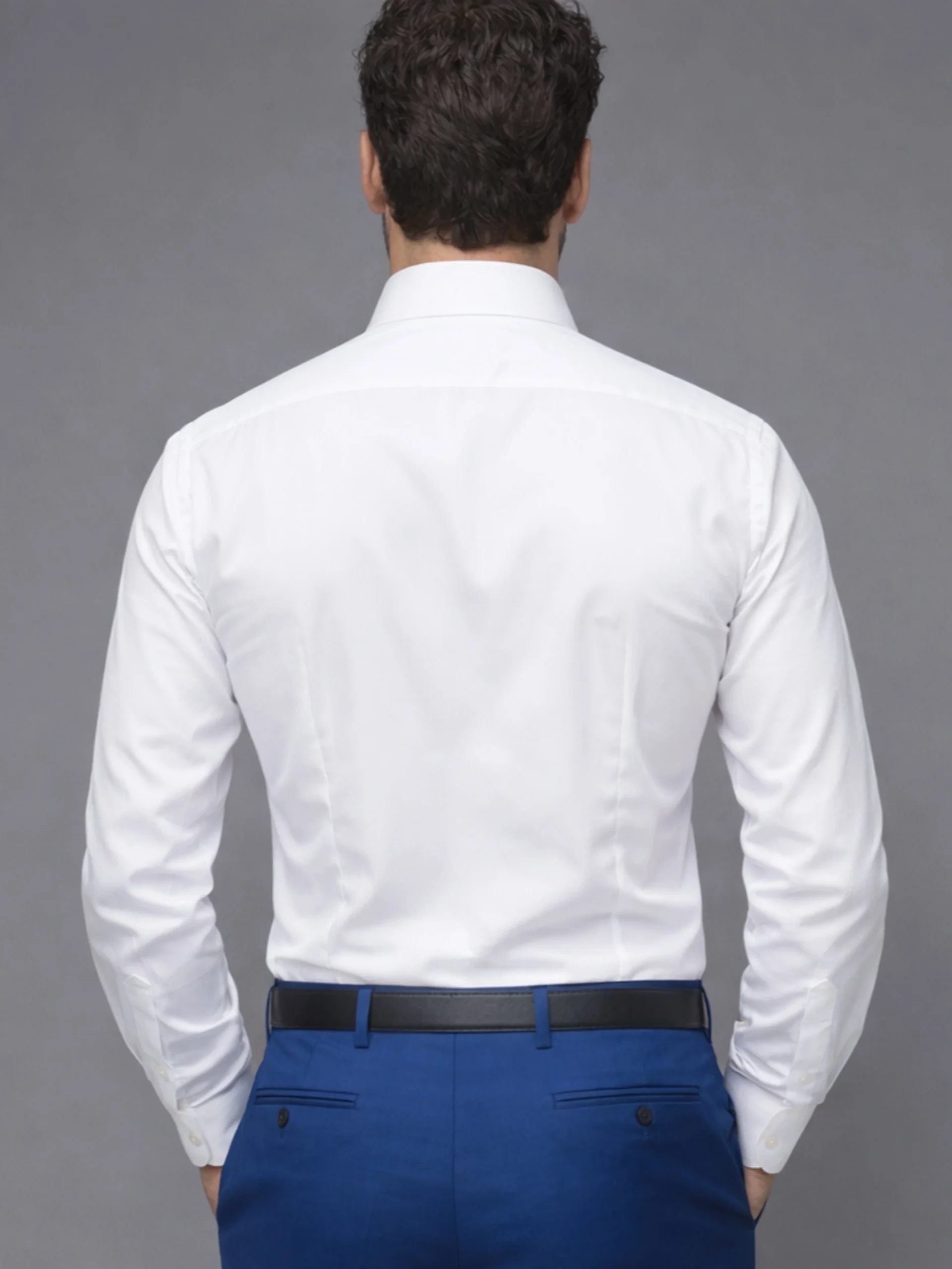 White Shirt with Signature Satin Accent - Birds